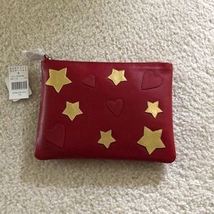 Barneys New York RIFD Leather Pouch.  Red. New!